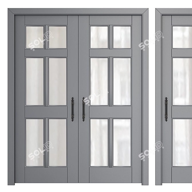 Elegant Classic Interior Doors 3D model image 2