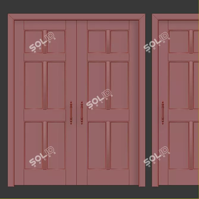 Elegant Classic Interior Doors 3D model image 3