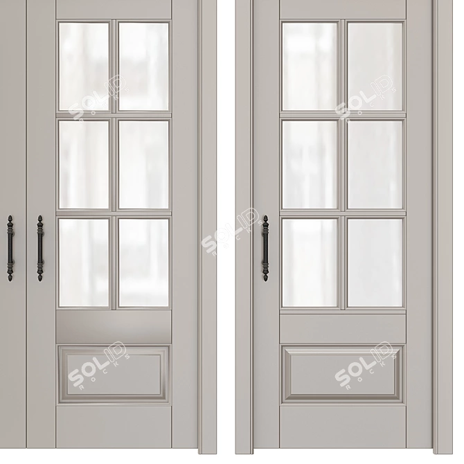 Elegant Classic Interior Doors: Solid Wood, MDF, Enamel Finish & Glass 3D model image 2