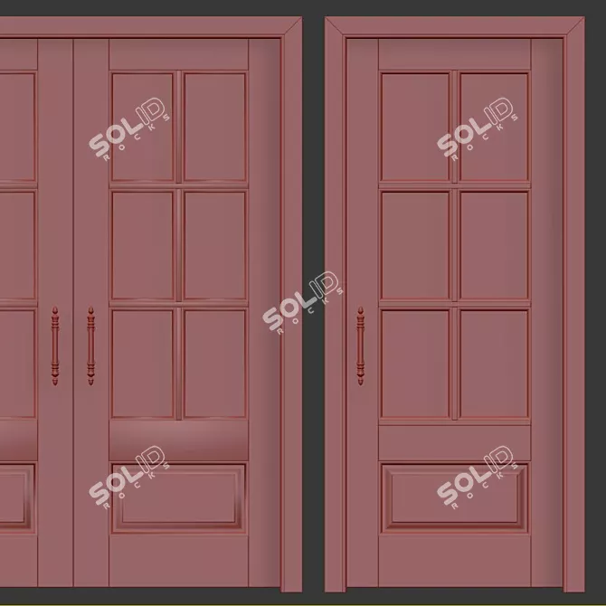 Elegant Classic Interior Doors: Solid Wood, MDF, Enamel Finish & Glass 3D model image 3