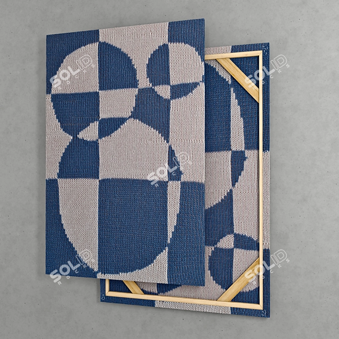 Modern Geometric Knit Wall Panel 3D model image 1