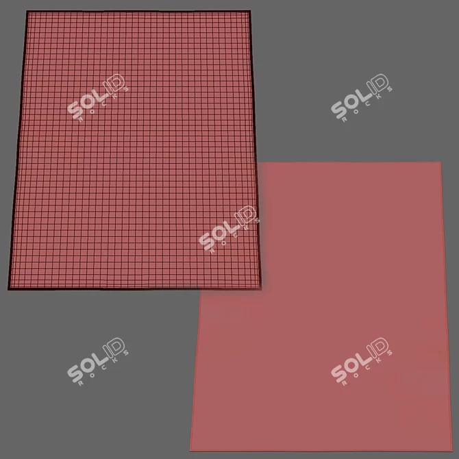 Luxury Hand-Knotted Wool Rug 3D model image 2