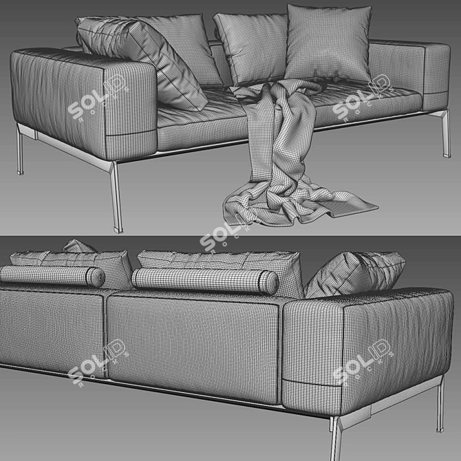 Flexform Lifesteel 2-Seater Sofa 3D model image 5