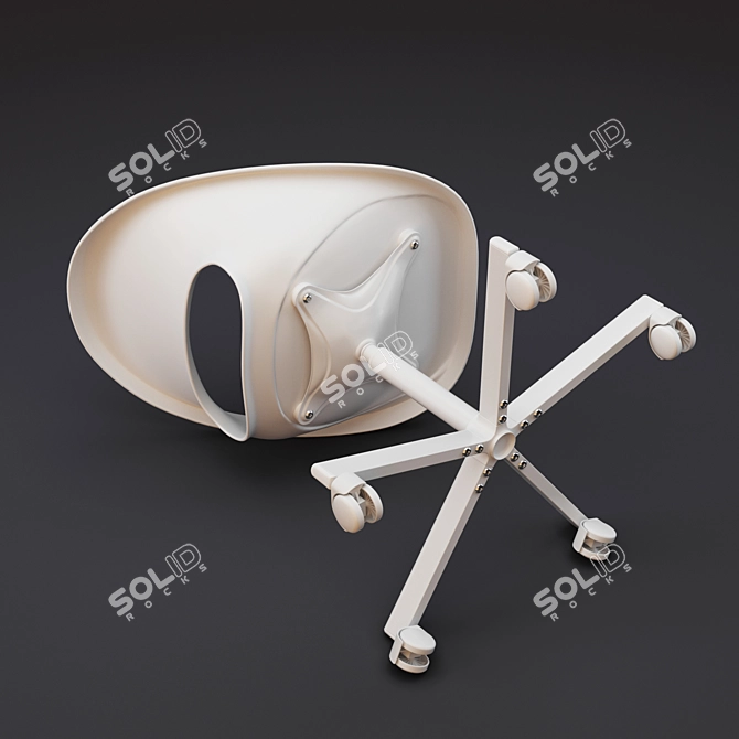 Minimalist White Chair 3D model image 6