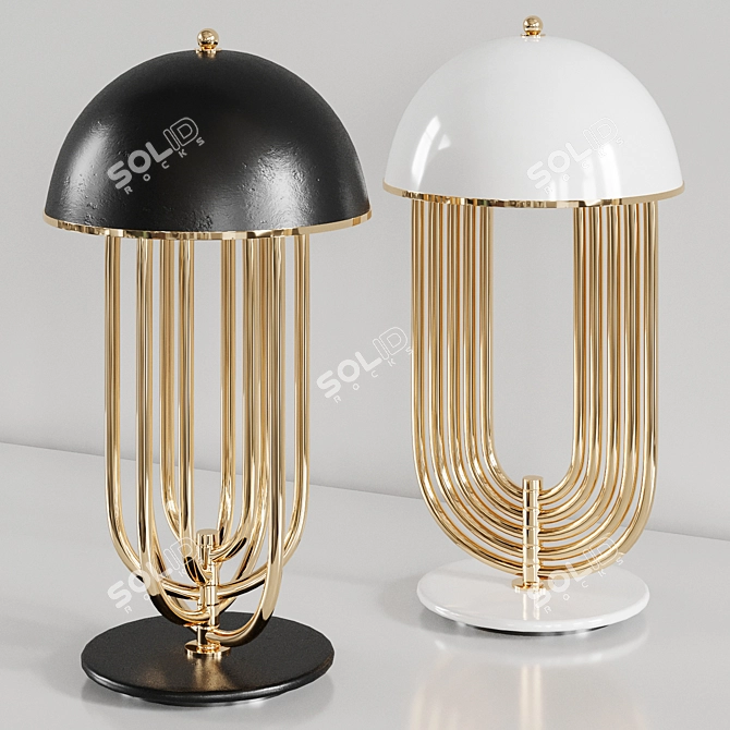 Sleek Adjustable Design: Turner Table Lamp 3D model image 1