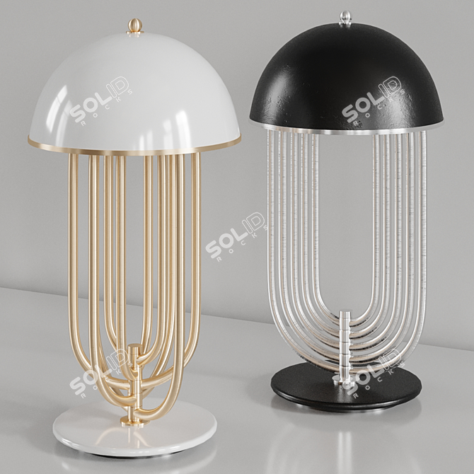 Sleek Adjustable Design: Turner Table Lamp 3D model image 2