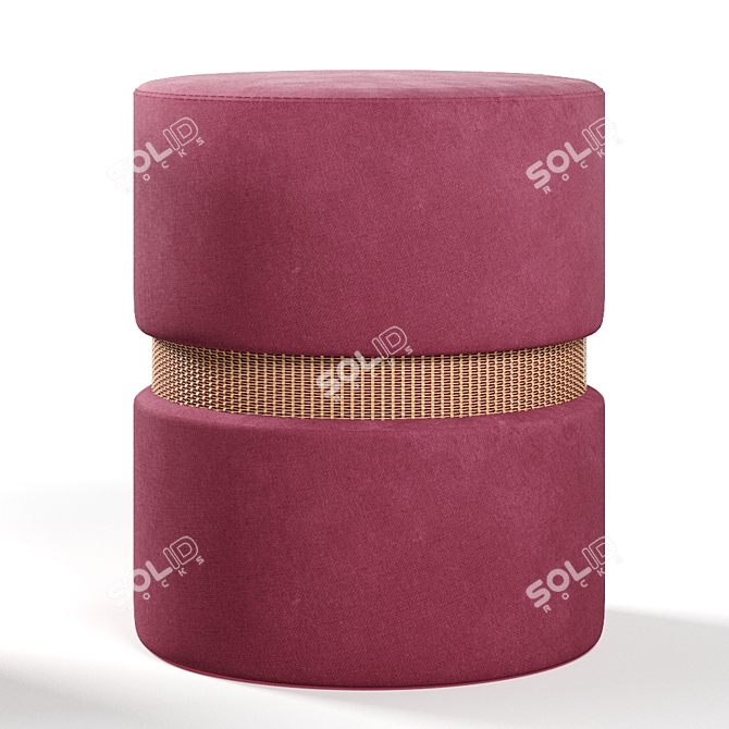 Luxurious Velvet Poufs: Perfect for Any Space 3D model image 4