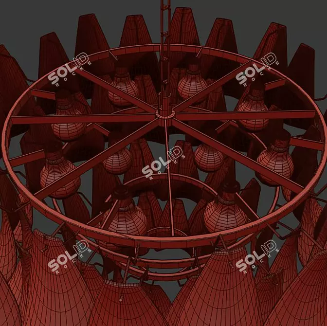 Murano Glass Vetro Chandelier 3D model image 3