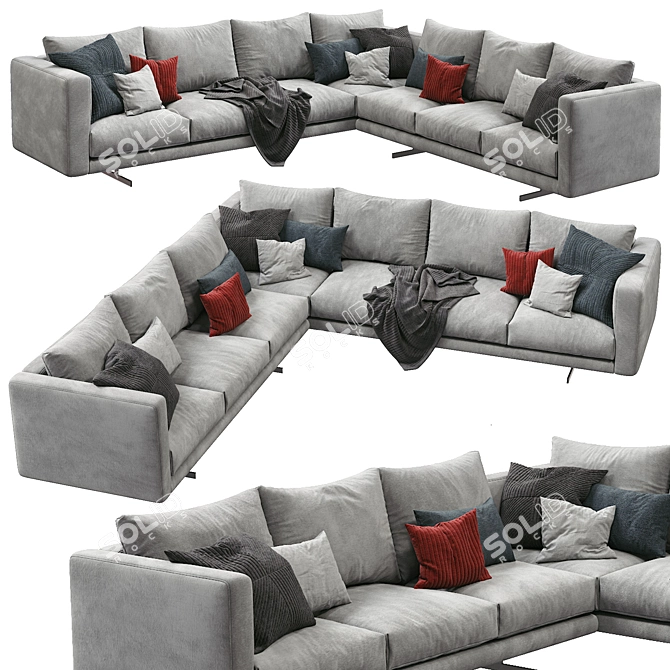 Modern Berto Dee Dee Sectional 3D model image 1