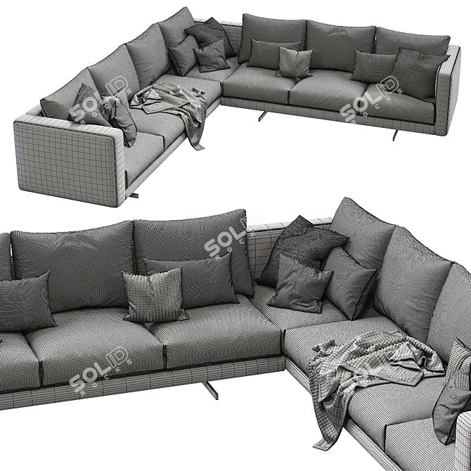 Modern Berto Dee Dee Sectional 3D model image 5