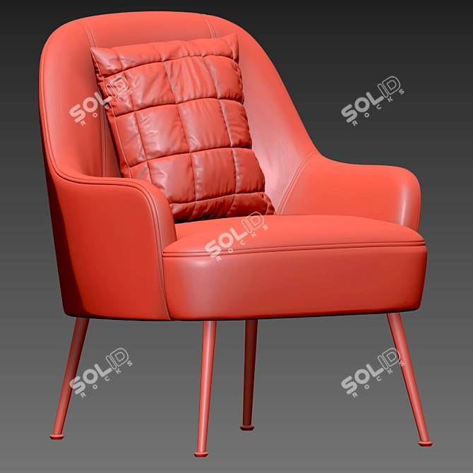 Porthos Home Adora Chair: Velvet Upholstery & Iron Legs 3D model image 3