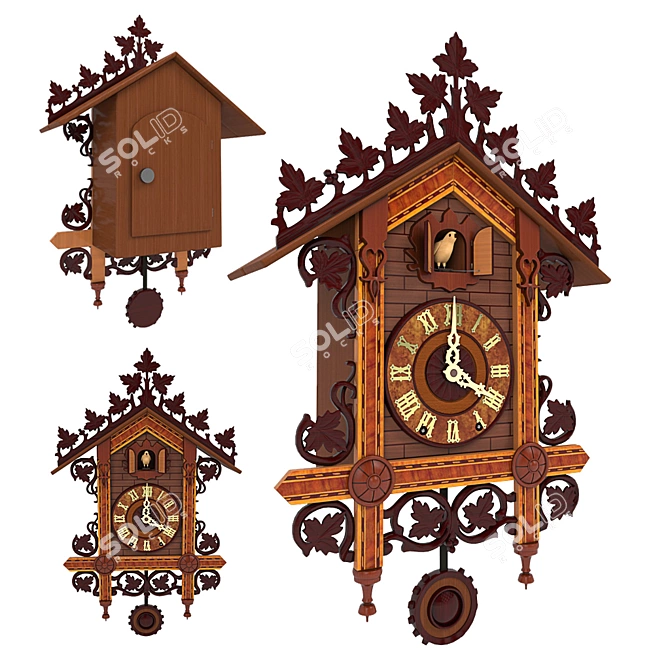 Vintage Cuckoo Clock 3D model image 1