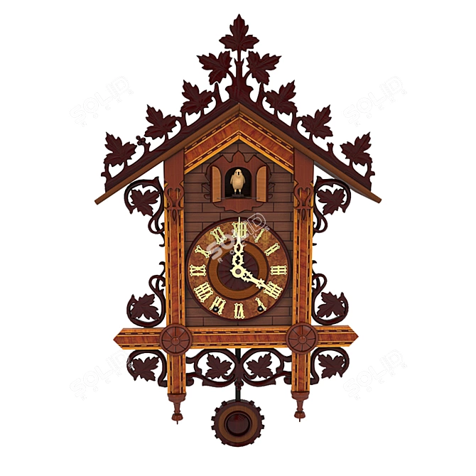 Vintage Cuckoo Clock 3D model image 2