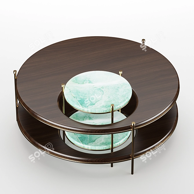 Luxury Byron Walnut Center Table 3D model image 3
