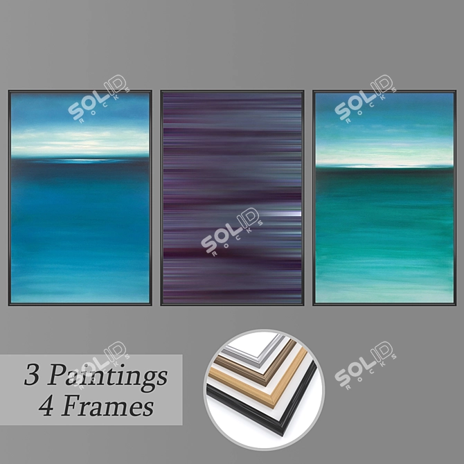 Modern Wall Art Set 2016 3D model image 1