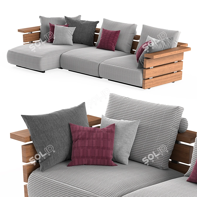 Flexform Ontario Sofa: Stylish Comfort by Antonio Citterio 3D model image 1