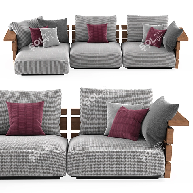 Flexform Ontario Sofa: Stylish Comfort by Antonio Citterio 3D model image 3