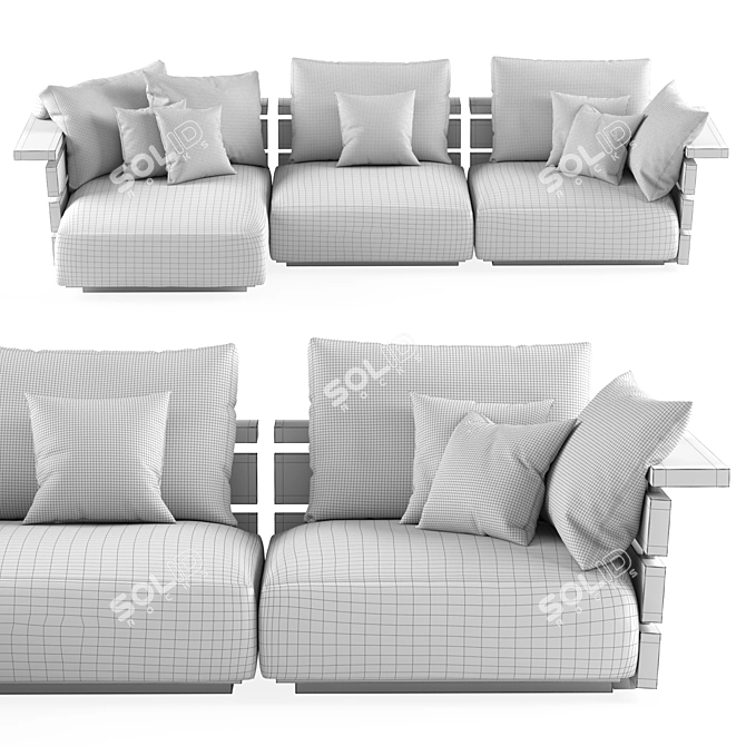 Flexform Ontario Sofa: Stylish Comfort by Antonio Citterio 3D model image 4