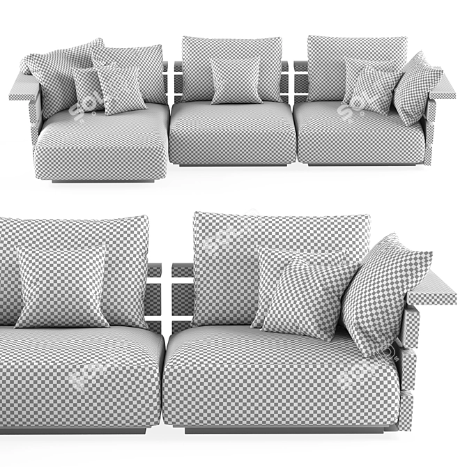 Flexform Ontario Sofa: Stylish Comfort by Antonio Citterio 3D model image 5