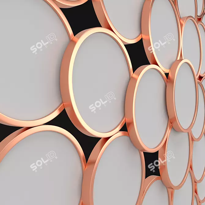 Glamour Gold Hollywood Mirror 3D model image 3