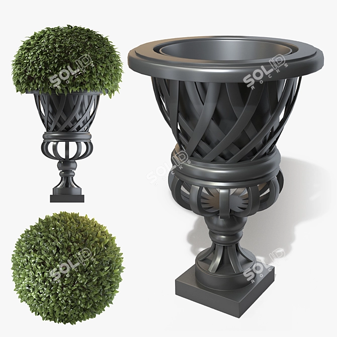 Modern Cypress Gardens Planter 3D model image 2