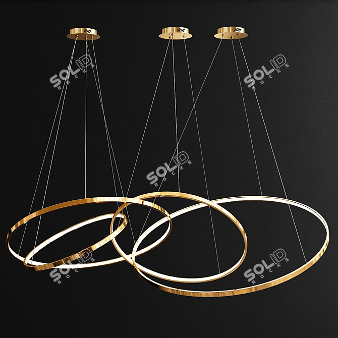 Glimmering Ring Chandelier Collection 3D model image 3