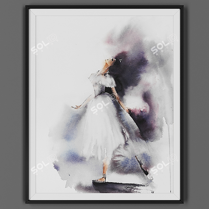 Sleek Black Framed Art 3D model image 1