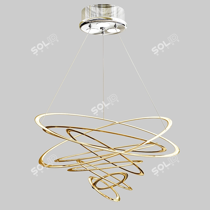 Golden Loop Pendant Light - Stylish and Contemporary 3D model image 1