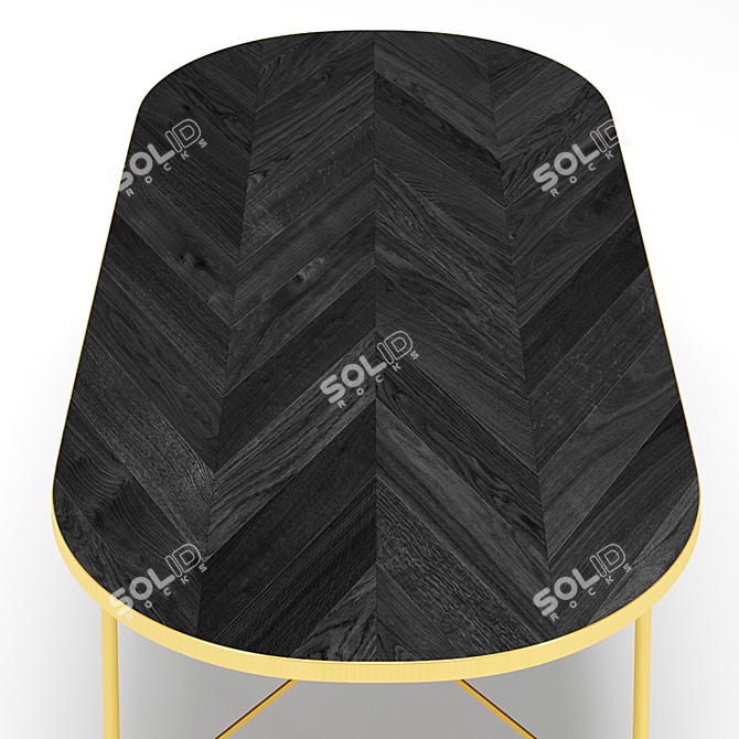 Hana Oval Mango Wood Dining Table 3D model image 3