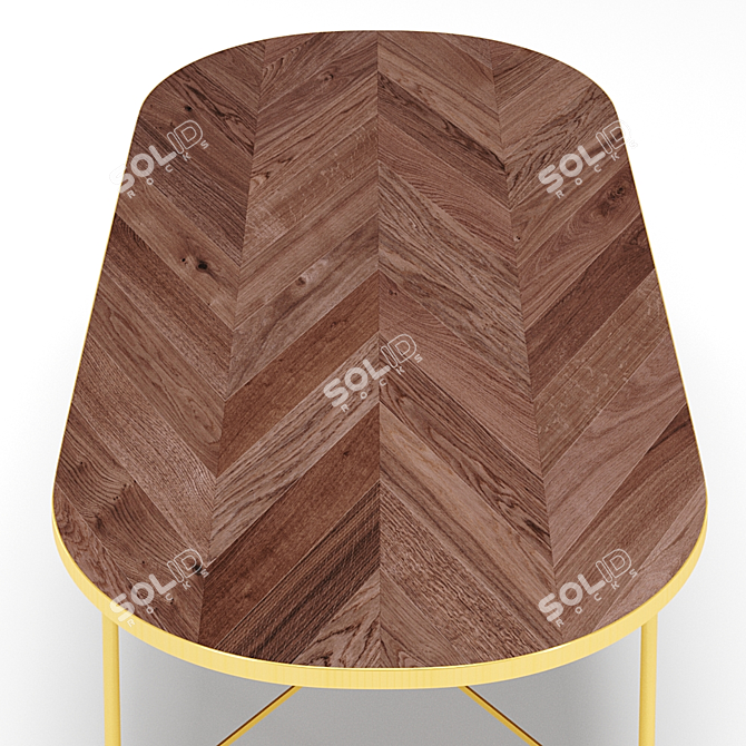 Hana Oval Mango Wood Dining Table 3D model image 4