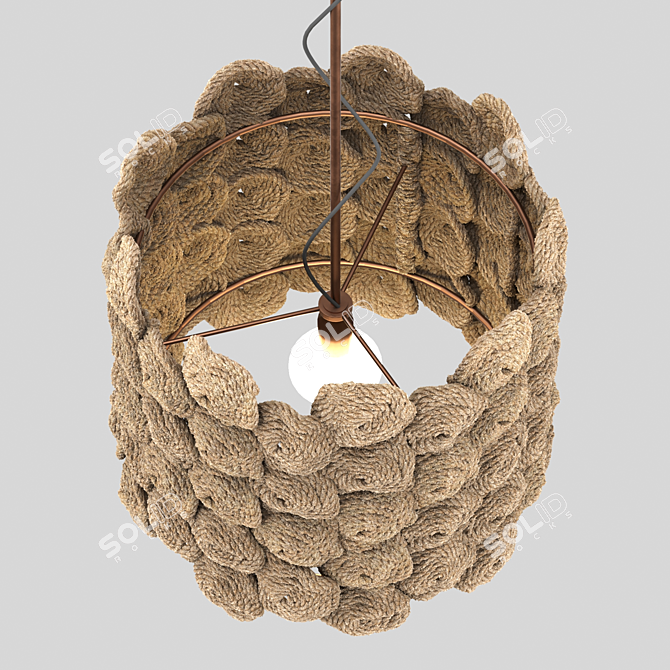 Kenaf Fiber Lamp: Sustainable Illumination with Natural Beauty 3D model image 2