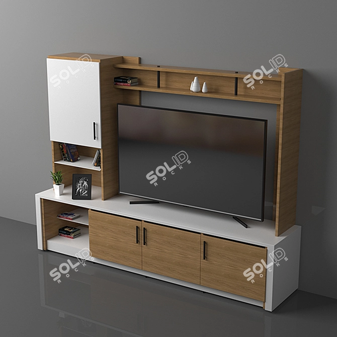 Title: Modern TV Wall Set 3D model image 2