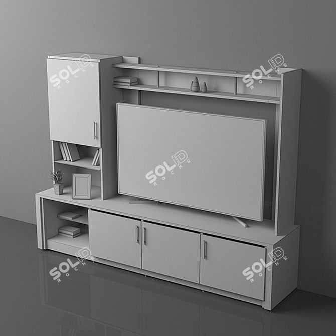 Title: Modern TV Wall Set 3D model image 3