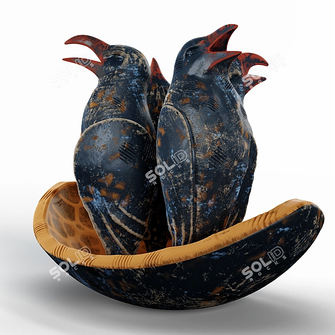 Melodic Ravens: Sculpted Boat 3D model image 2