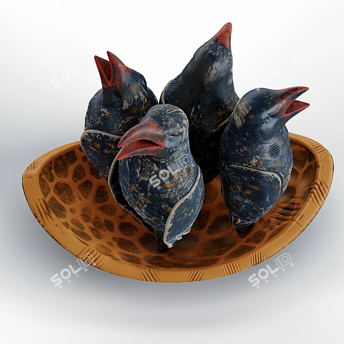 Melodic Ravens: Sculpted Boat 3D model image 4