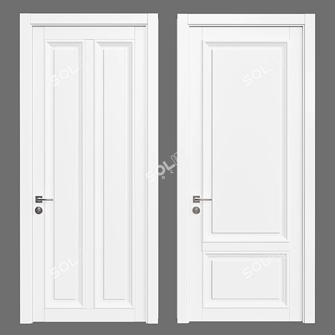 Sleek 35-Inch Interior Door 3D model image 1