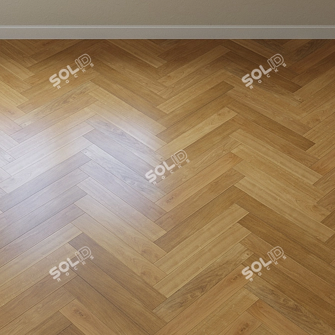 French Oak Chevron Parquet Board 3D model image 3