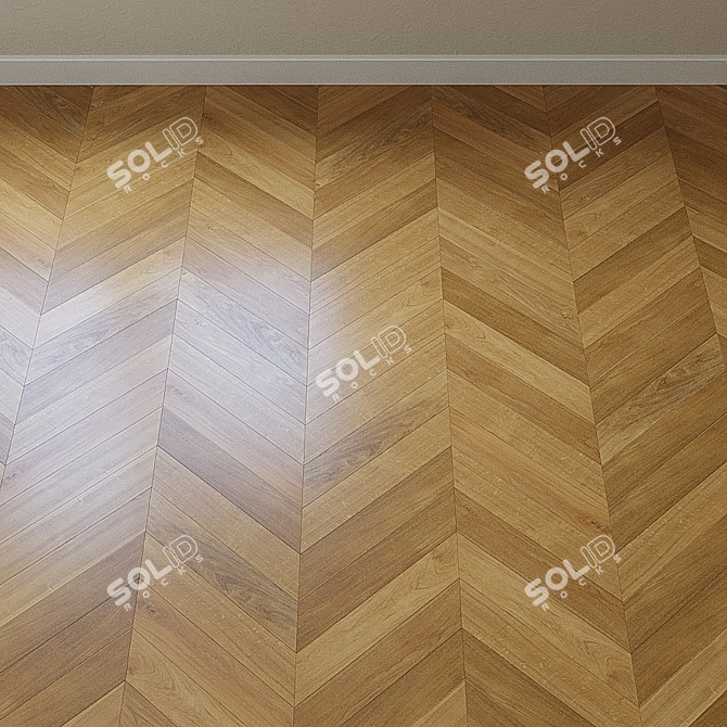 French Oak Chevron Parquet Board 3D model image 4