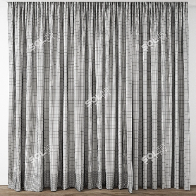  Elegant Drapery Curtain 3D model image 3