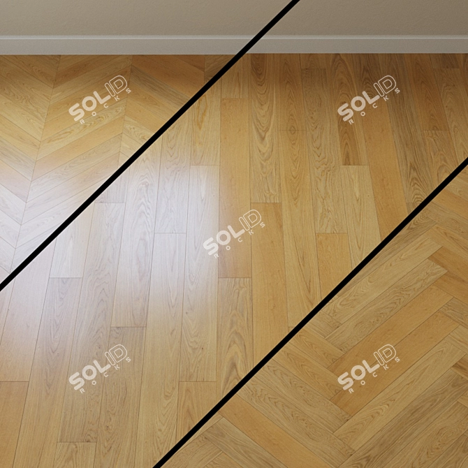 Upofloor Oak Parquet Board: French Fir Tree 3D model image 1