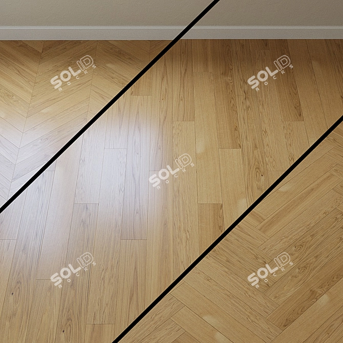 Title: Upofloor Oak Parquet Board - Elegant and Durable 3D model image 1