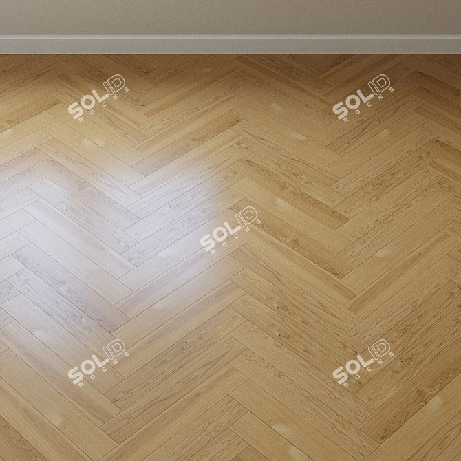 Title: Upofloor Oak Parquet Board - Elegant and Durable 3D model image 3