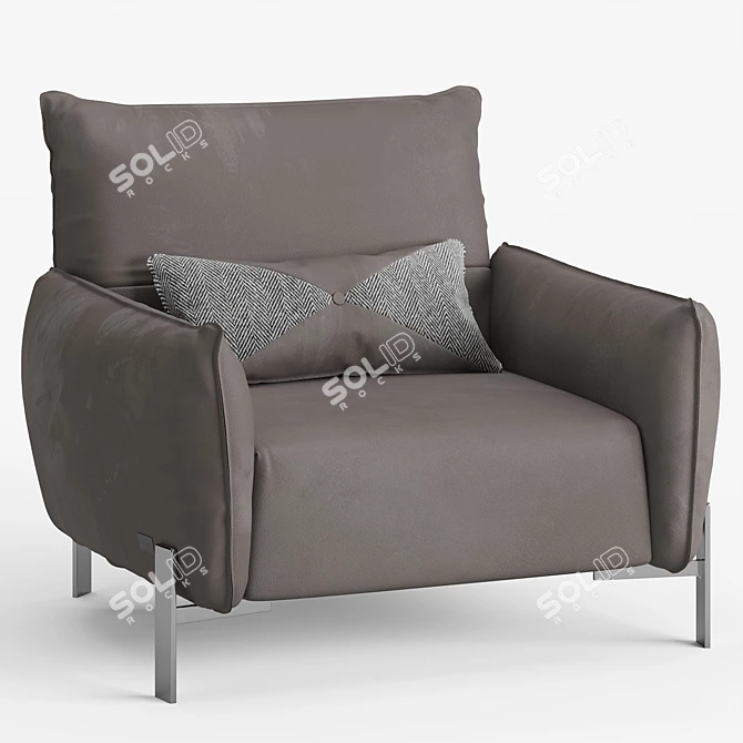 Tulip Cierre: Stylish Armchair in Cierre Imbottiti Collection 3D model image 2