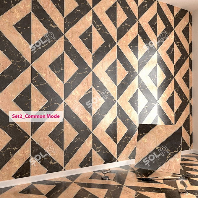 Versatile Textured Marble Tiles 3D model image 2