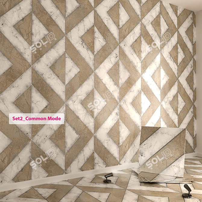 Versatile Textured Marble Tiles 3D model image 3