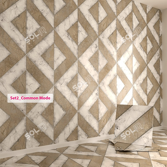 Versatile Textured Marble Tiles 3D model image 7