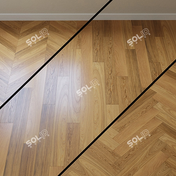 Upofloor Oak Parquet Board: Elegant and Timeless 3D model image 1