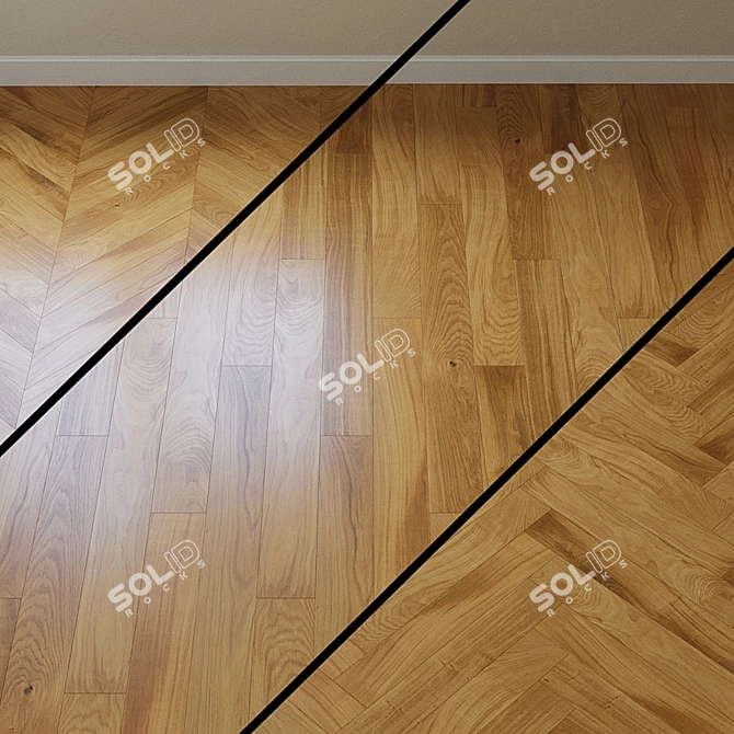 Upofloor Oak Parquet Board: Elegant and Durable 3D model image 1