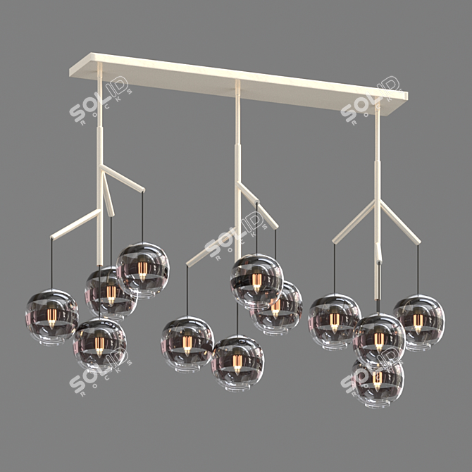 Sedona Triple Chandelier: Elegant Illumination at Its Finest 3D model image 1