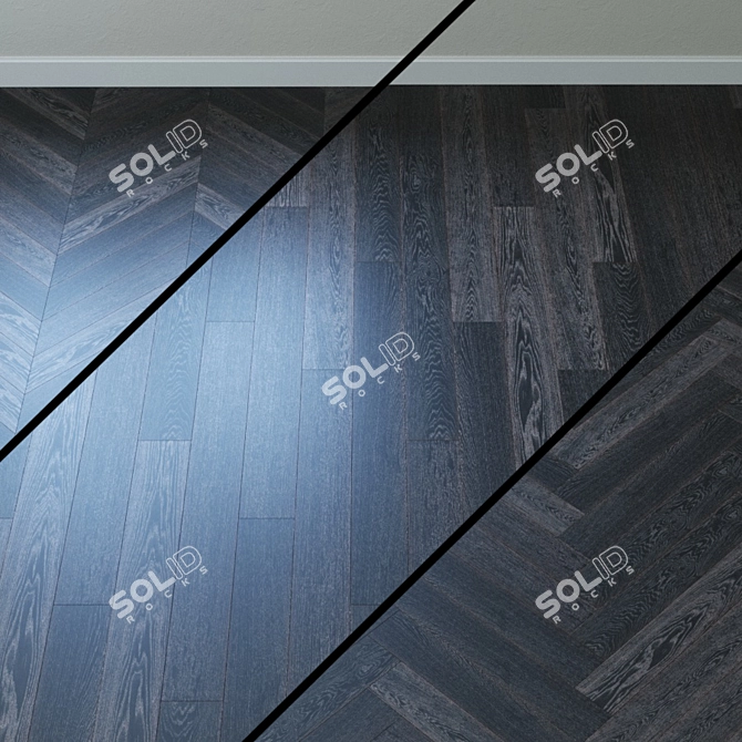 Upofloor Oak Parquet Board: French Fir, Linear, Chevron 3D model image 2